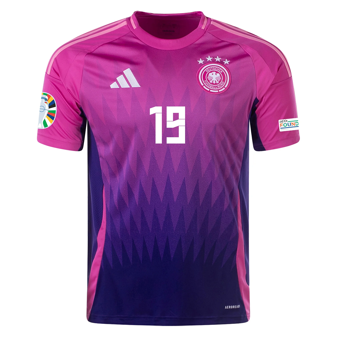 DFB 24 AUSWÄRTSTRIKOT mit Euro-Patches 19 LEROY SANÉ