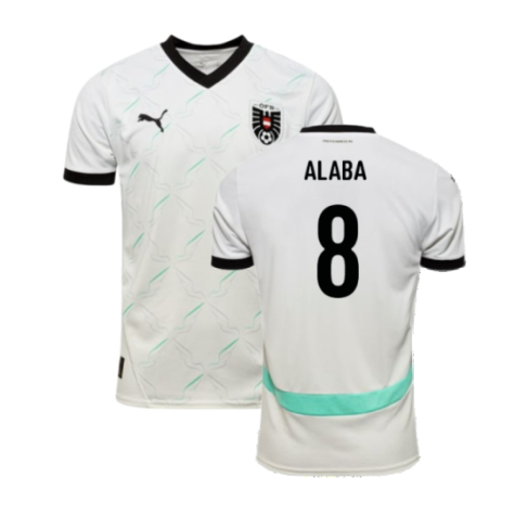Alaba #8 Österreich 2024 Auswärtstrikot Herren mit Euro-Patches
