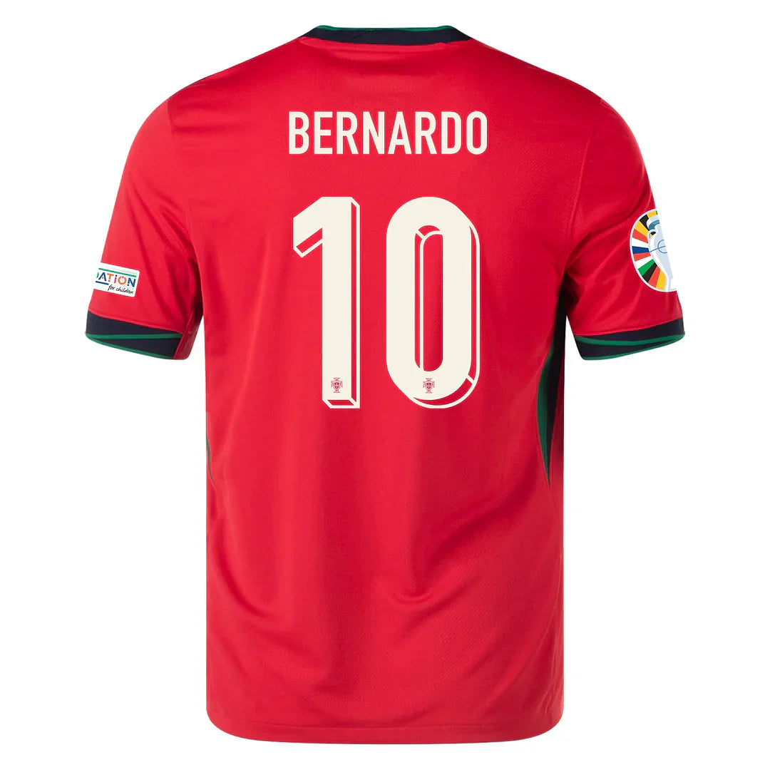Bernardo #10 Portugal 2024 Heimtrikot Herren mit Euro-Patches