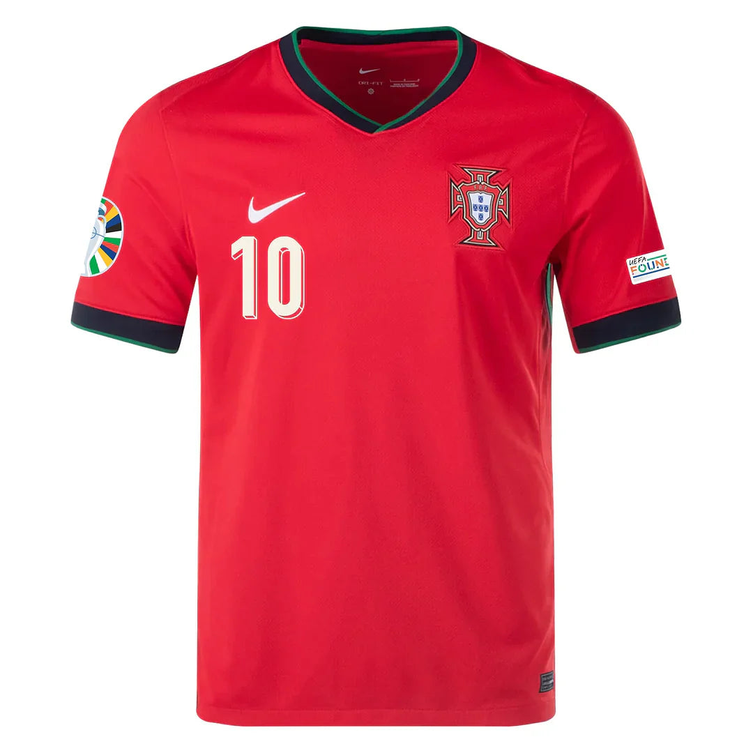Bernardo #10 Portugal 2024 Heimtrikot Herren mit Euro-Patches