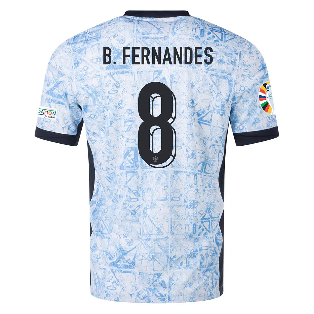 Bruno Fernandes #8 Portugal 2024 Auswärtstrikot Herren mit Euro-Patches
