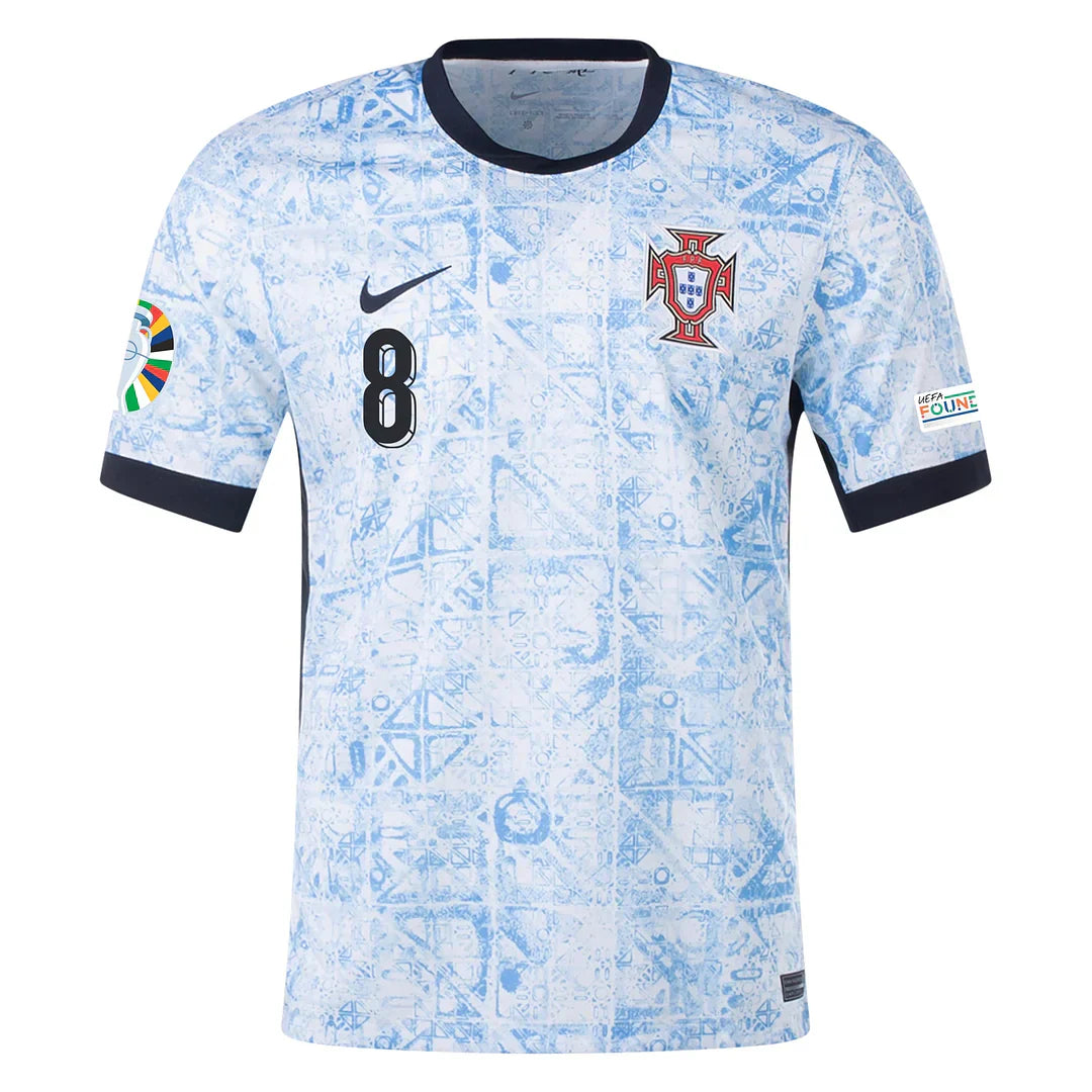 Bruno Fernandes #8 Portugal 2024 Auswärtstrikot Herren mit Euro-Patches