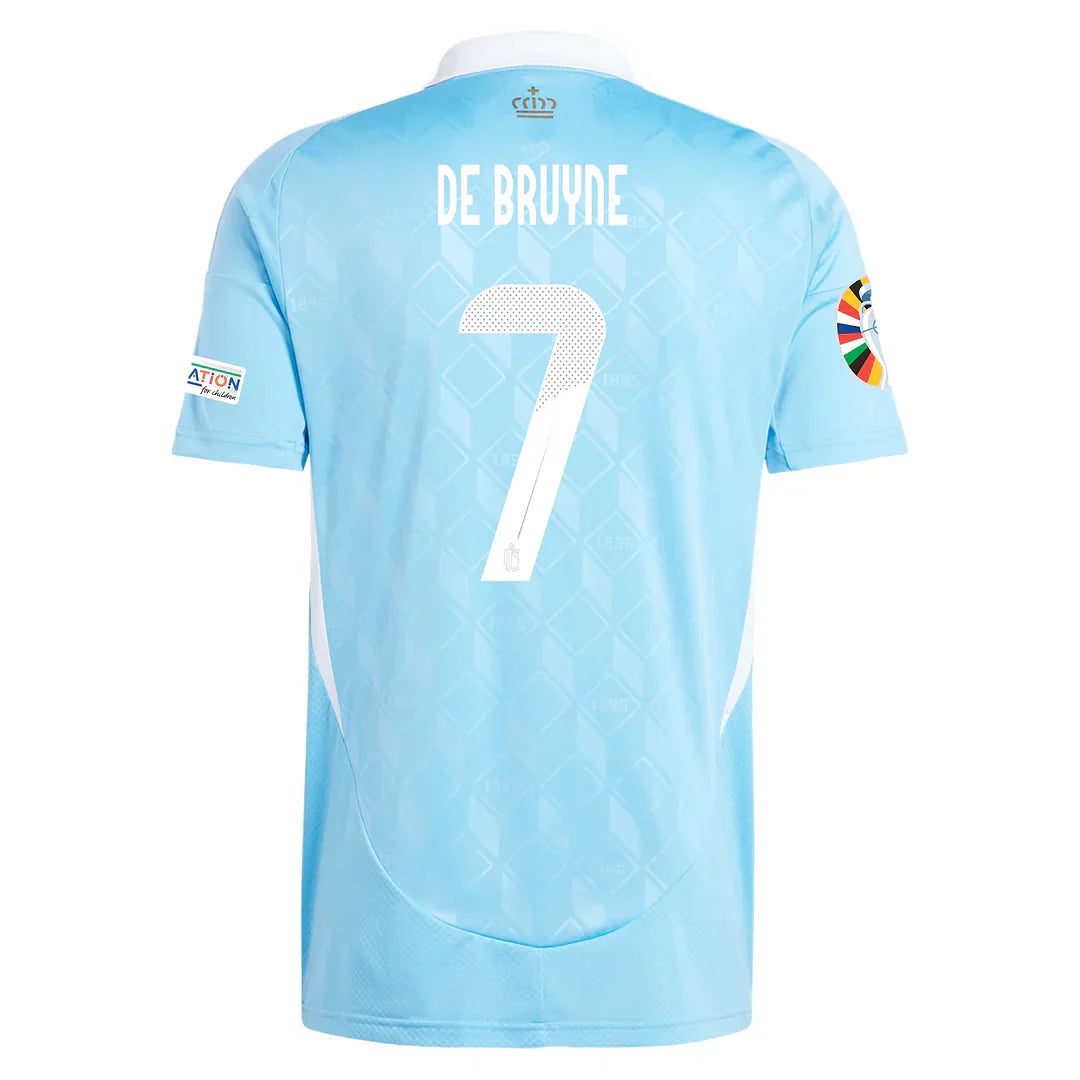 De Bruyne #7 Belgien 2024 Auswärtstrikot Herren mit Euro-Patches