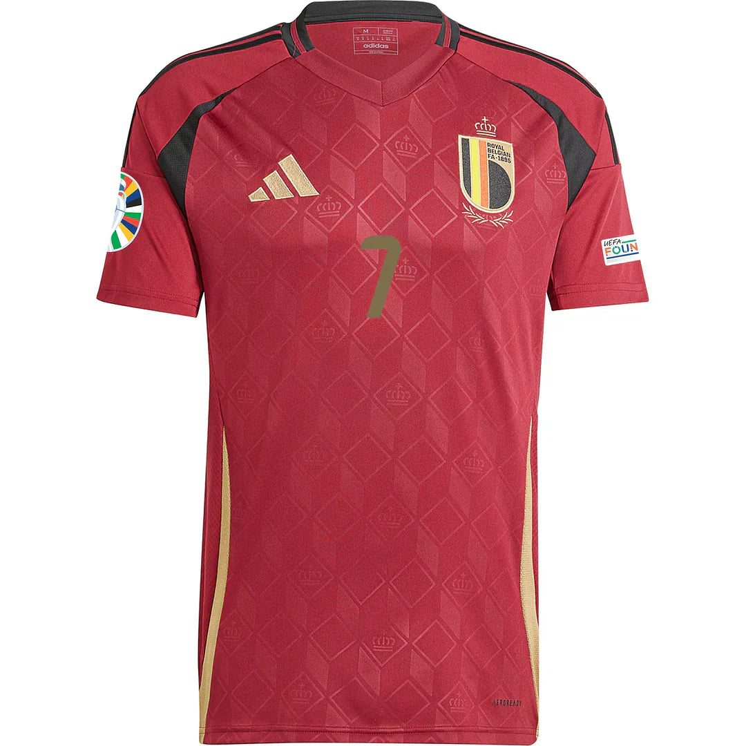 De Bruyne # Belgien 2024 Heimtrikot Herren mit Euro-Patches