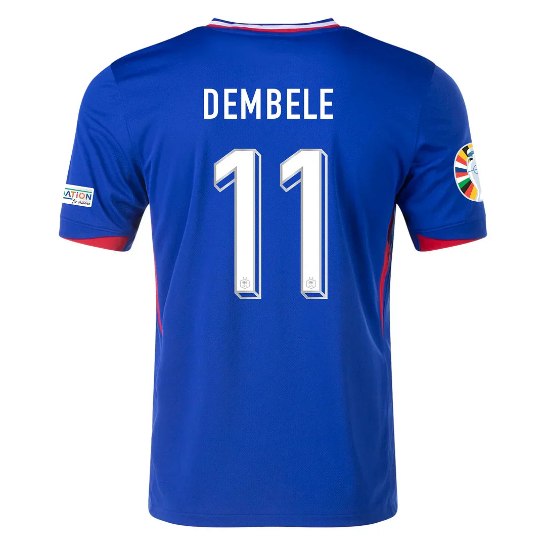 Dembele #11 France 2024 Heimtrikot Herren mit Euro-Patches