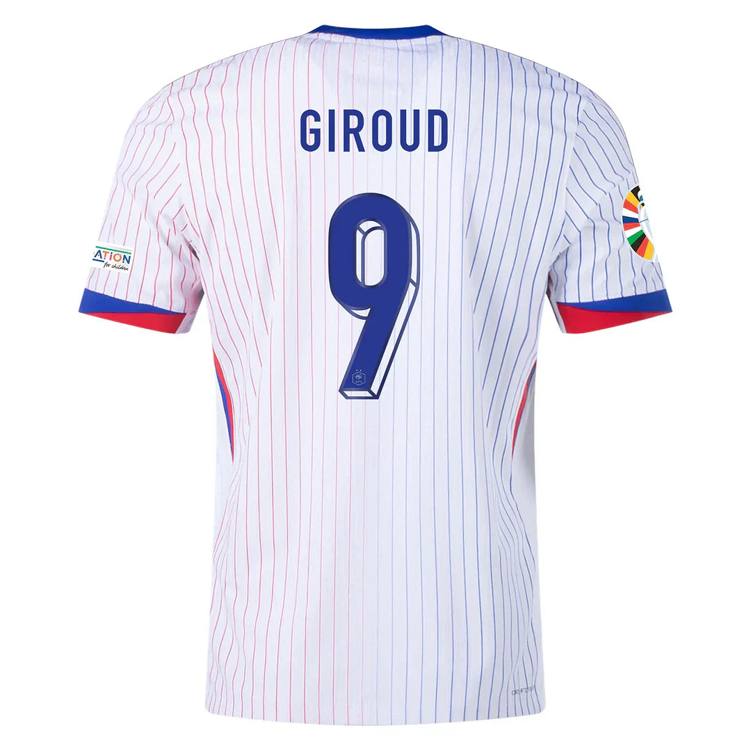 Giroud #9 France 2024 Auswärtstrikot Herren mit Euro-Patches