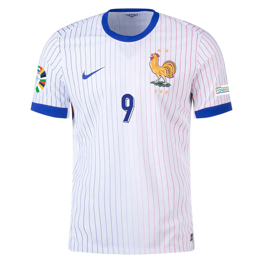 Giroud #9 France 2024 Auswärtstrikot Herren mit Euro-Patches