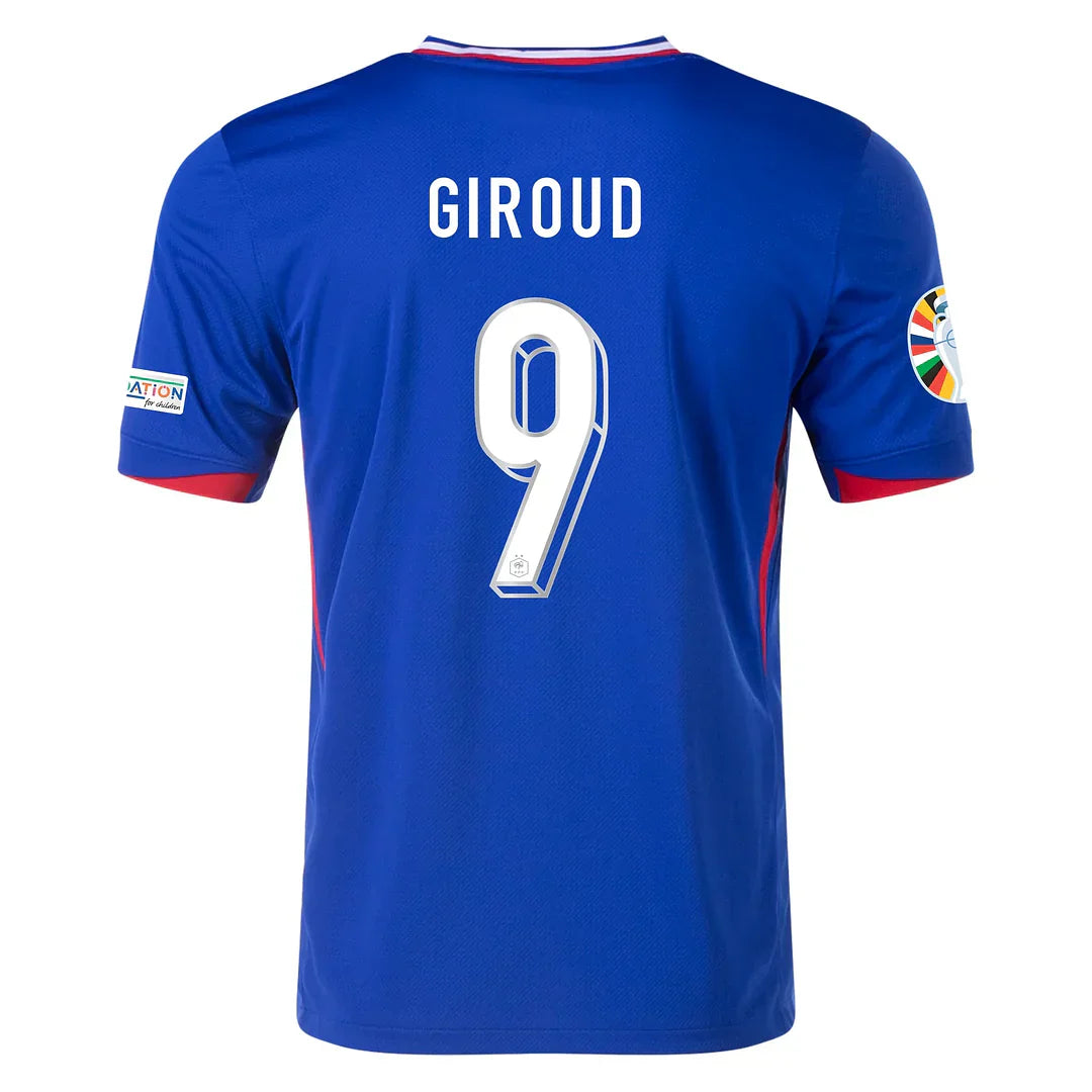 Giroud #9 France 2024 Heimtrikot Herren mit Euro-Patches