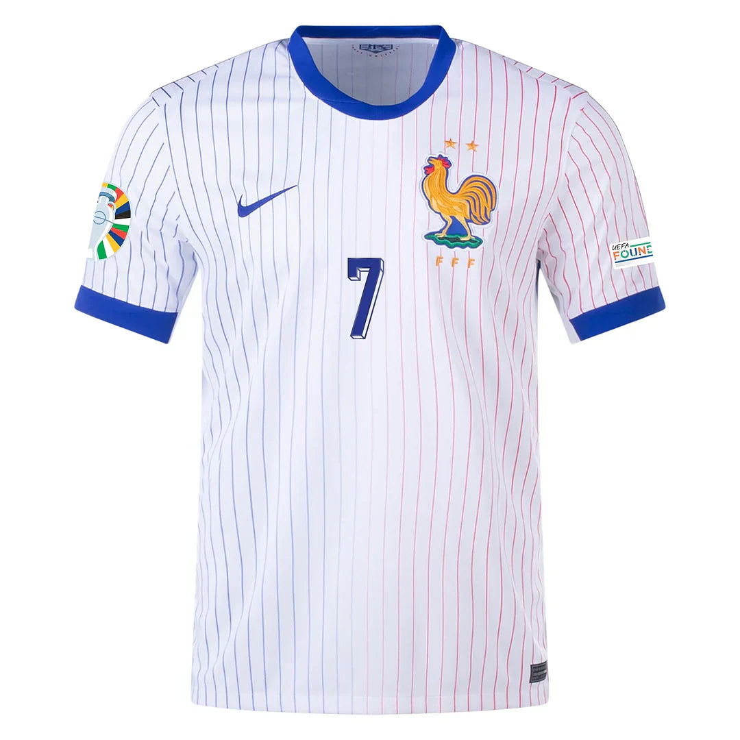 Griezmann #7 France 2024 Auswärtstrikot Herren mit Euro-Patches