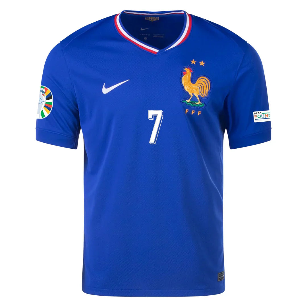 Griezmann #7 France 2024 Heimtrikot Herren mit Euro-Patches