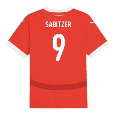 Sabitzer #9 Österreich 2024 Fußball Heimtrikot Herren mit Euro-Patches