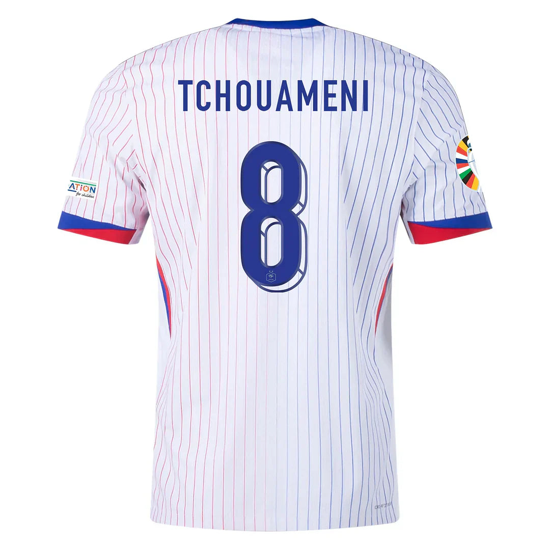 Tchouaméni #8 France 2024 Auswärtstrikot Herren mit Euro-Patches