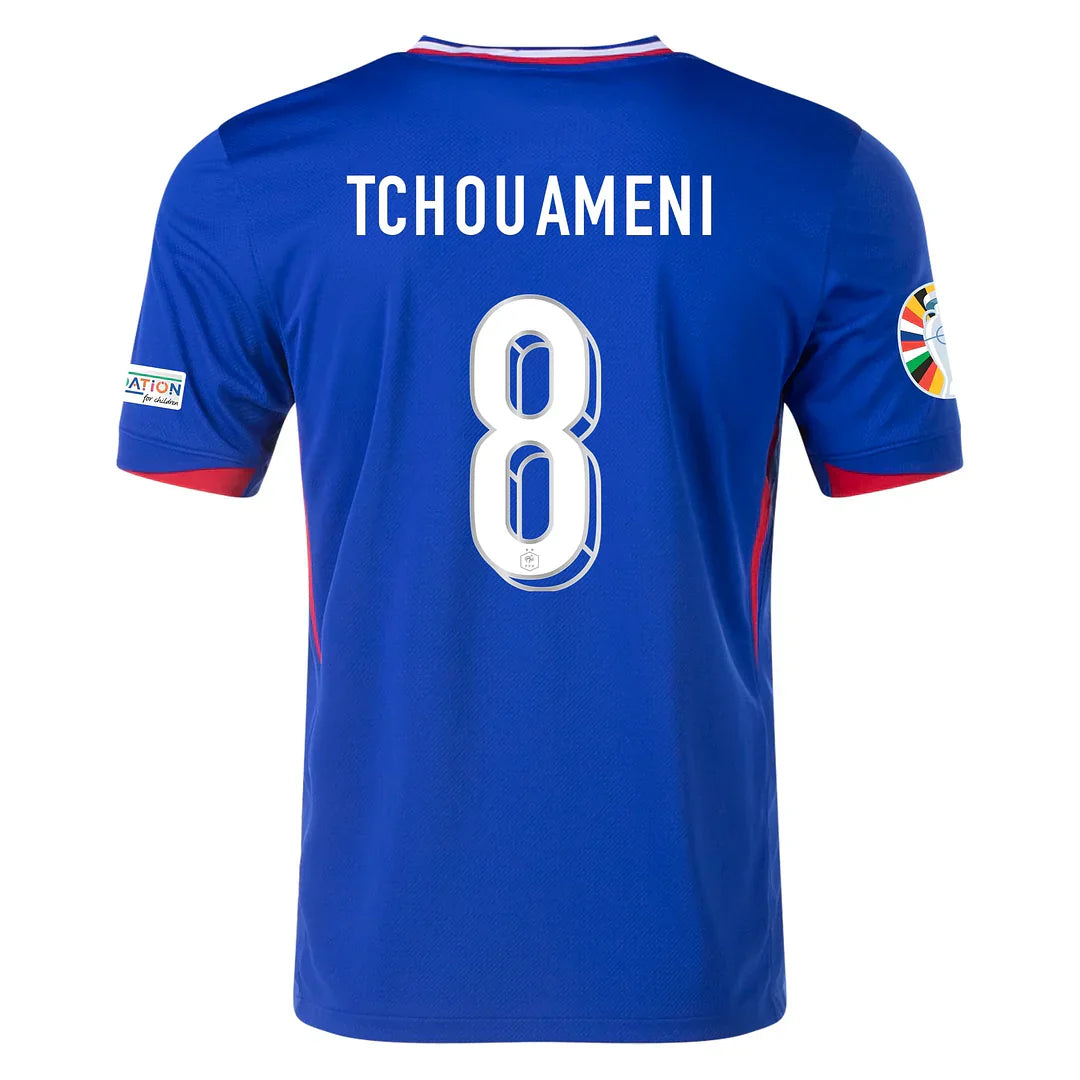 Tchouaméni #8 France 2024 Heimtrikot Herren mit Euro-Patches