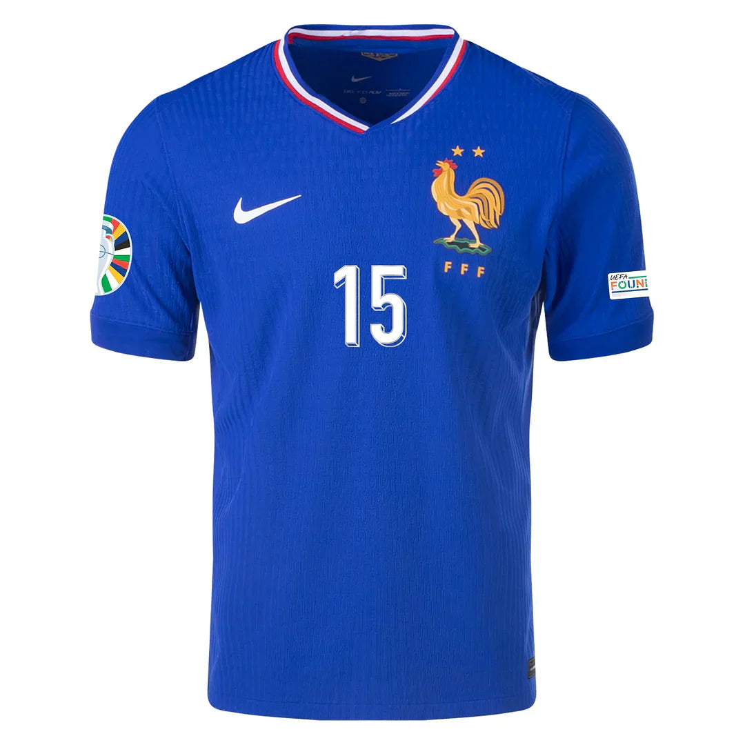 Thuram #15 France 2024 Heimtrikot Herren mit Euro-Patches