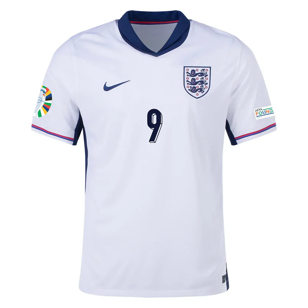Kane #10 England 2024 Home Jersey with Euro-Patches