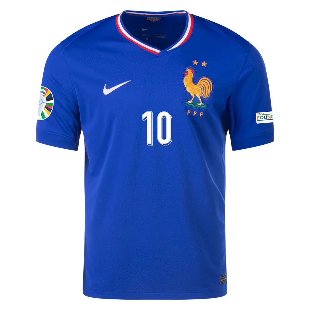 Mbappe #10 France 2024 Heimtrikot Herren mit Euro-Patches