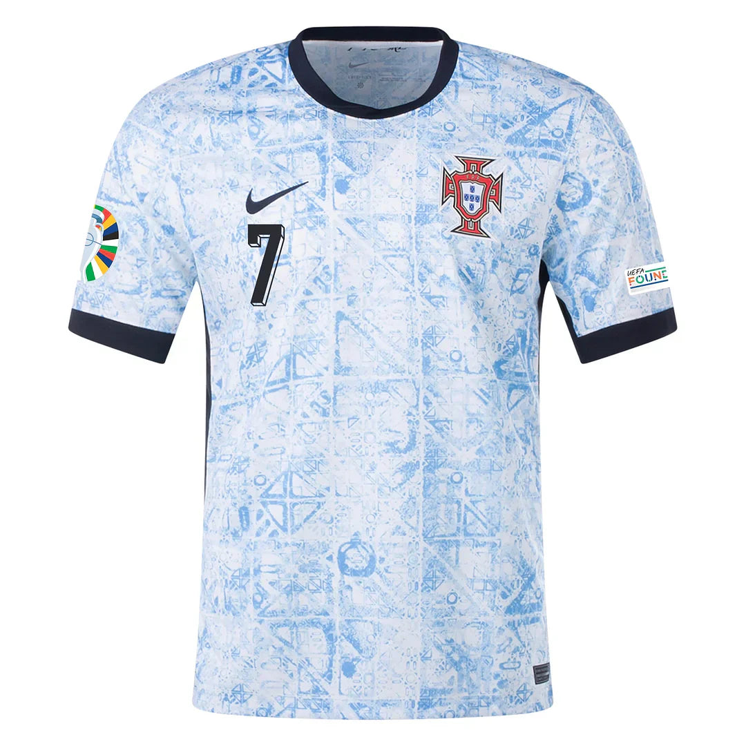 Ronaldo #7 Portugal 2024 Auswärtstrikot Herren mit Euro-Patches