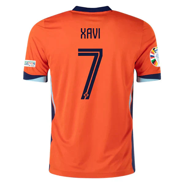 Xavi Simons #7 Netherlands 2024 Heimtrikot Herren mit Euro-Patches